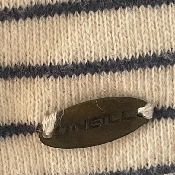 O'Neil Vertica Navy and White  Stripe Front Zipper Hoodie, Sherpa Lined, XS - Picture 4 of 6